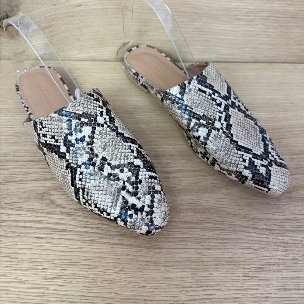 Banana‎ Republic Snake Print Mules Women's Size 7 Low Heel Slides